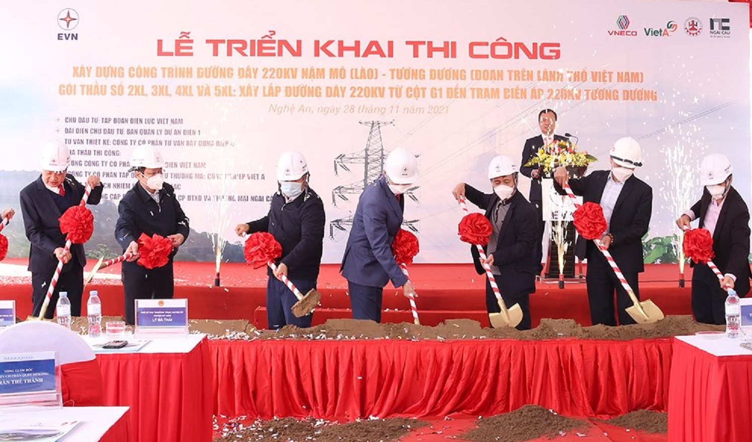 Lễ khởi công xây dựng công trình đường dây 220kV Nậm Mô (Lào) – Tương Dương.