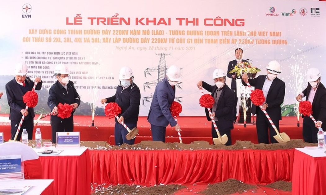 Lễ khởi công xây dựng công trình đường dây 220kV Nậm Mô (Lào) – Tương Dương.