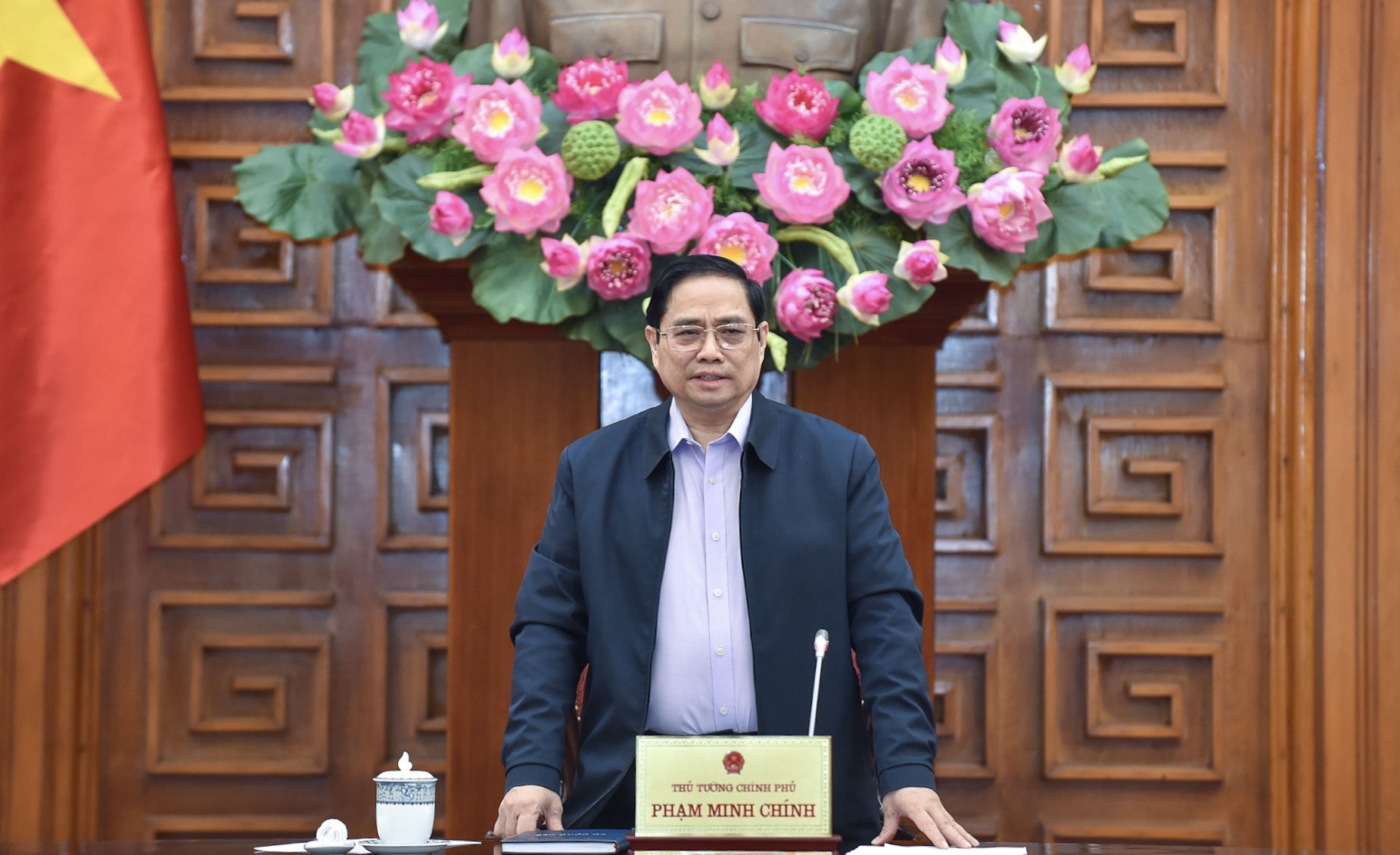 Thủ tướng Phạm Minh Chính phát biểu tại buổi làm việc - Ảnh: VGP