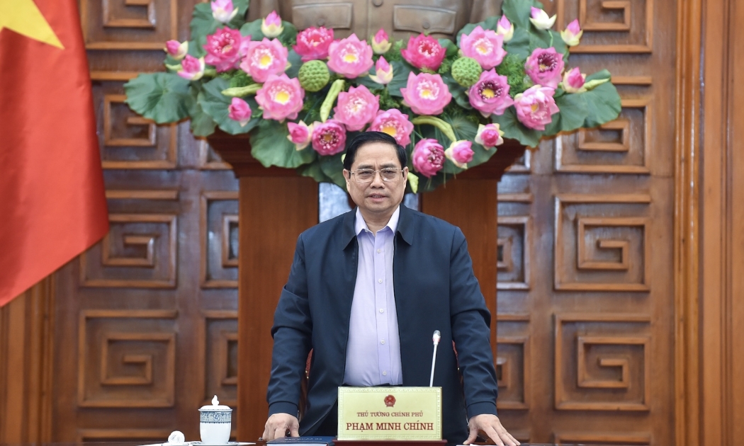 Thủ tướng Phạm Minh Chính phát biểu tại buổi làm việc - Ảnh: VGP