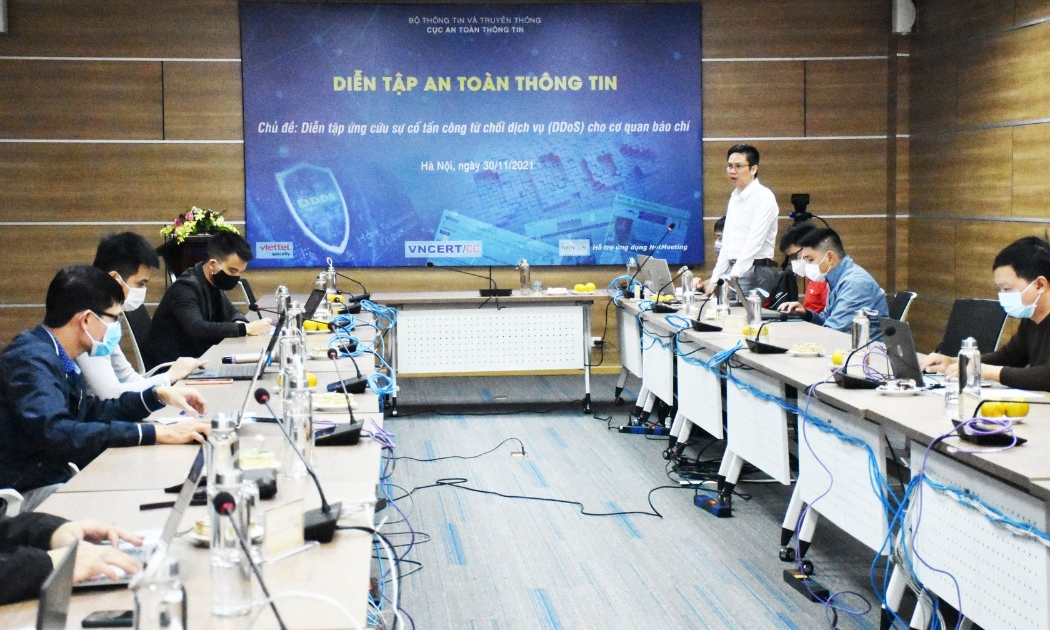 Diễn tập ứng cứu sự cố tấn công từ chối dịch vụ (DDoS) cho các cơ quan báo chí