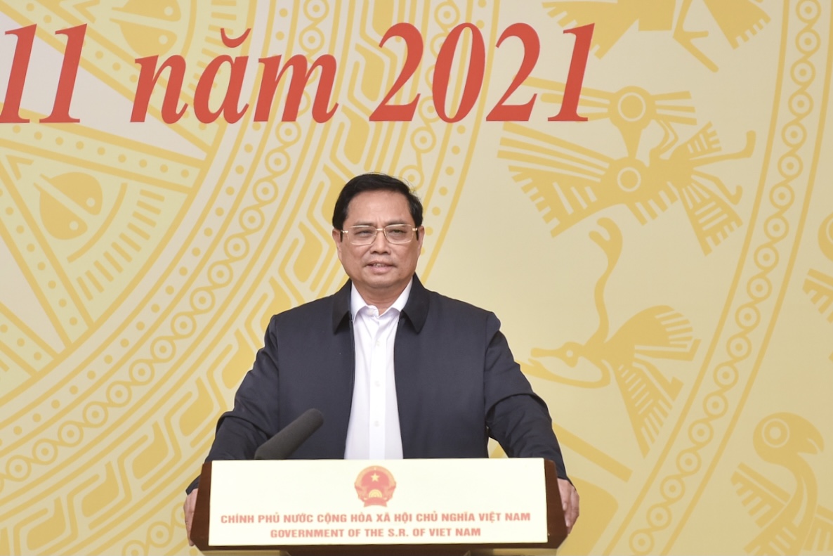 Thủ tướng Phạm Minh Chính phát biểu tại phiên họp - Ảnh: VGP