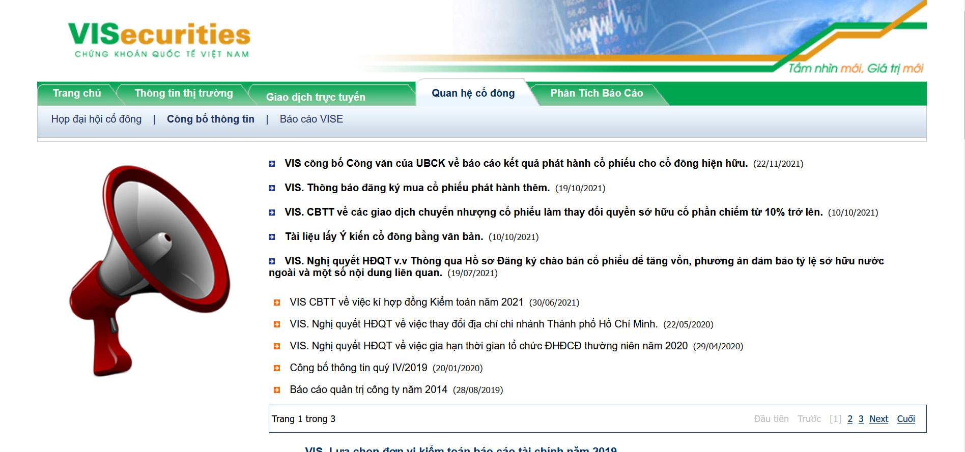 Trang web của VISE.