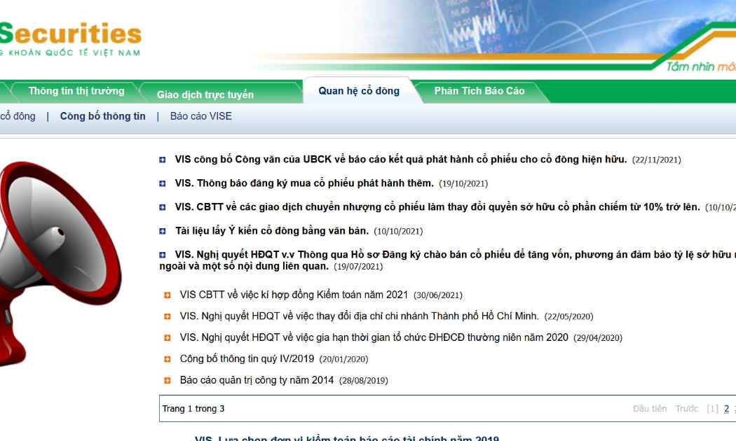 Trang web của VISE.