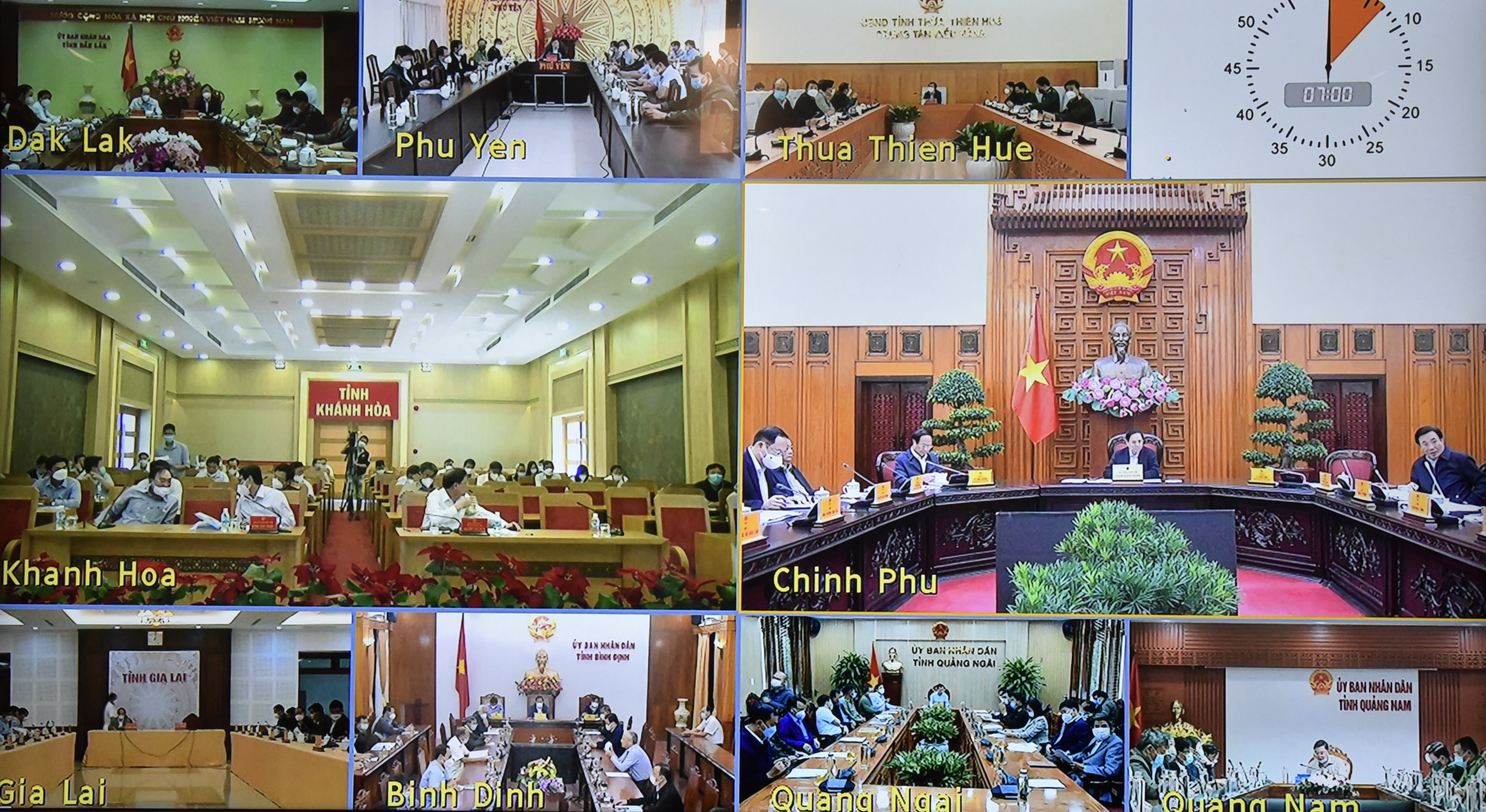 Các địa phương tham gia cuộc họp theo hình thức trực tuyến - Ảnh: VGP