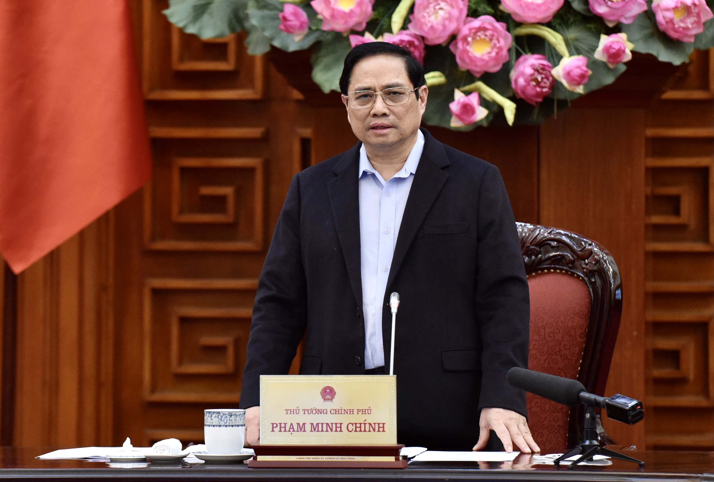 Thủ tướng Phạm Minh Chính tại cuộc họp - Ảnh: VGP