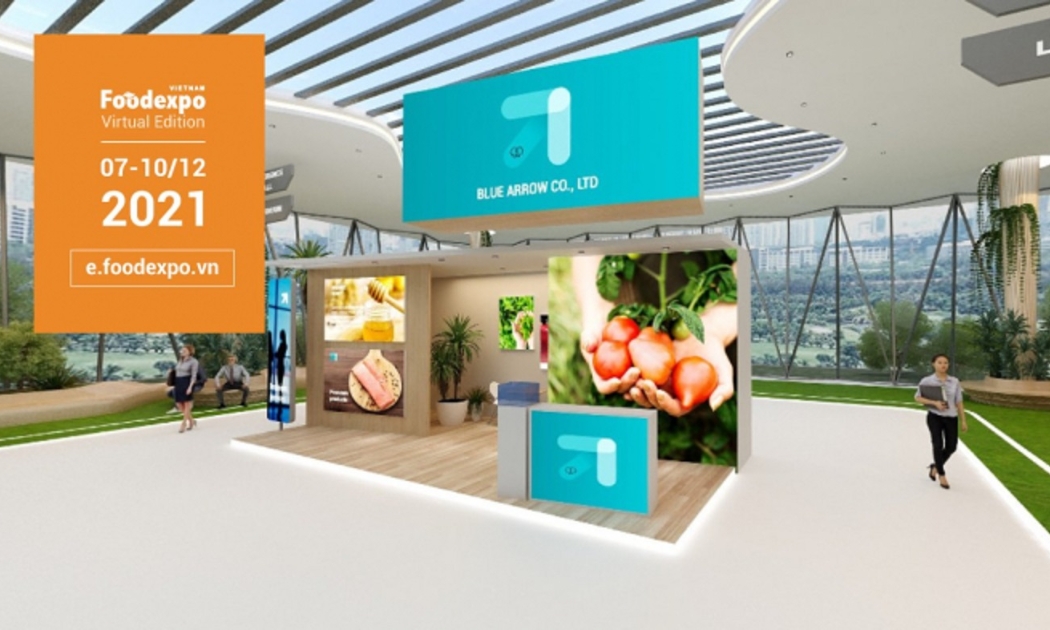 Virtual Vietnam Foodexpo 2021 có quy mô 300 gian hàng thực tế ảo.