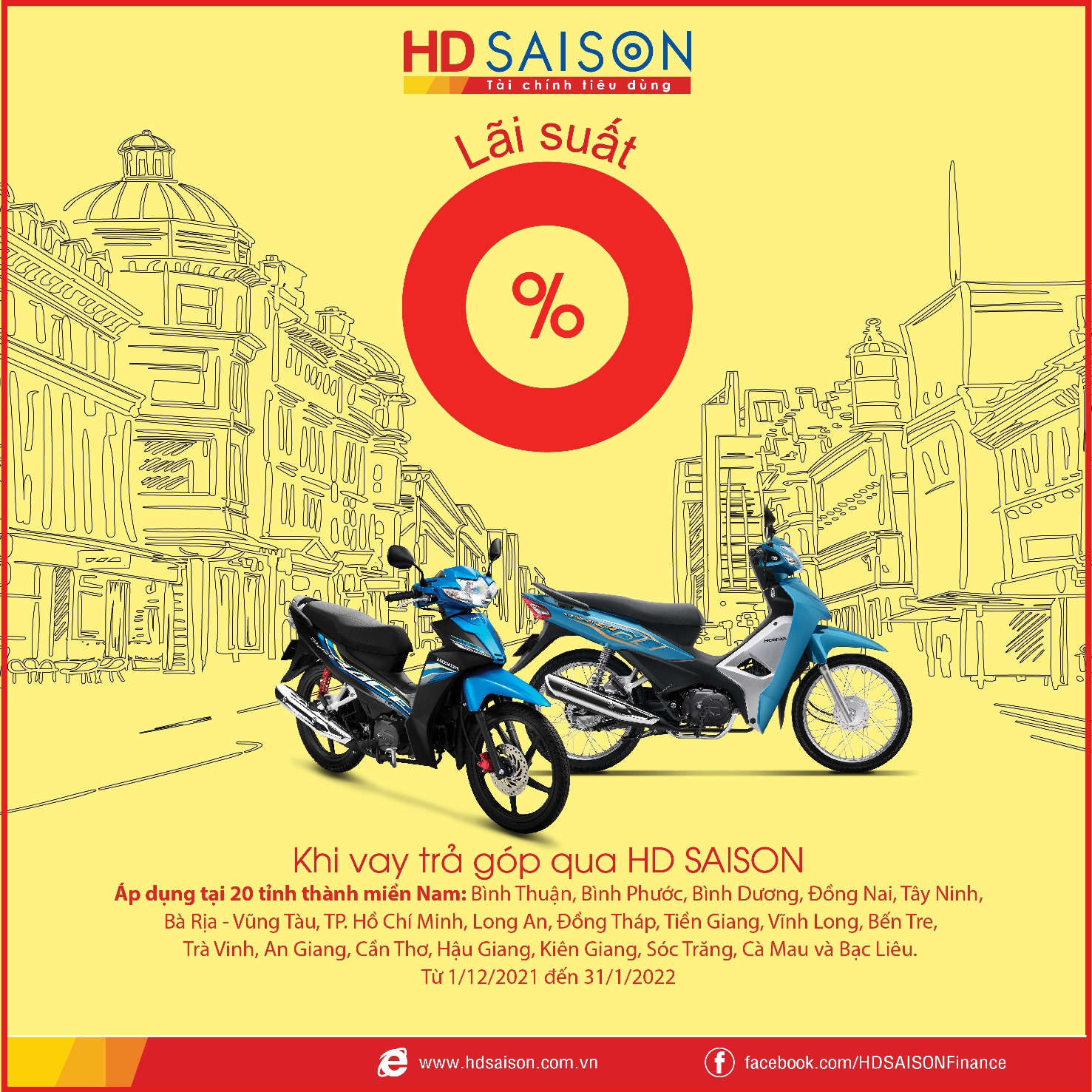 HD SAISON duy trì các gói vay với lãi suất thấp dành cho người tiêu dùng.