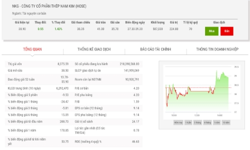 Thép Nam Kim sắp phát hành 1 triệu cổ phiếu ESOP với giá chỉ bằng 1/4 thị giá