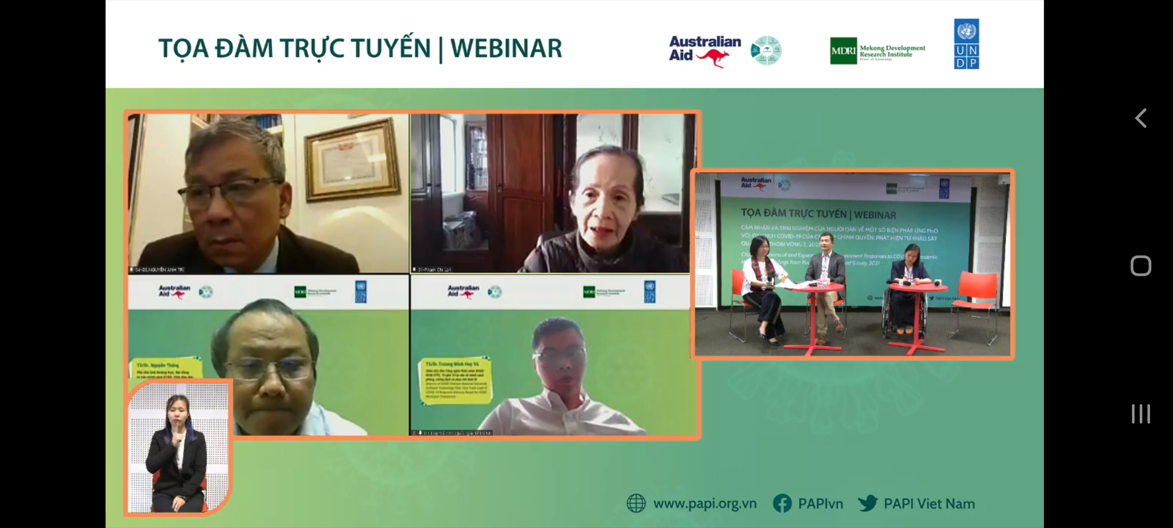 C&aacute;c chuy&ecirc;n gia tham dự tọa đ&agrave;m. Ảnh chụp từ m&agrave;n h&igrave;nh.&nbsp;