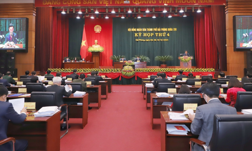 Kỳ họp thứ 4 khóa XVI nhiệm kỳ 2021 -2026 Hội đồng nhân dân thành phố Hải Phòng đã chính thức khai mạc