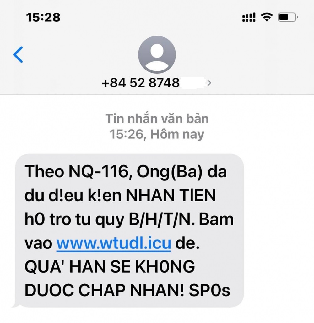 Người dân cần nâng cao cảnh giác, không làm theo hướng dẫn khi nhận tin nhắn SMS có nội dung không rõ ràng.