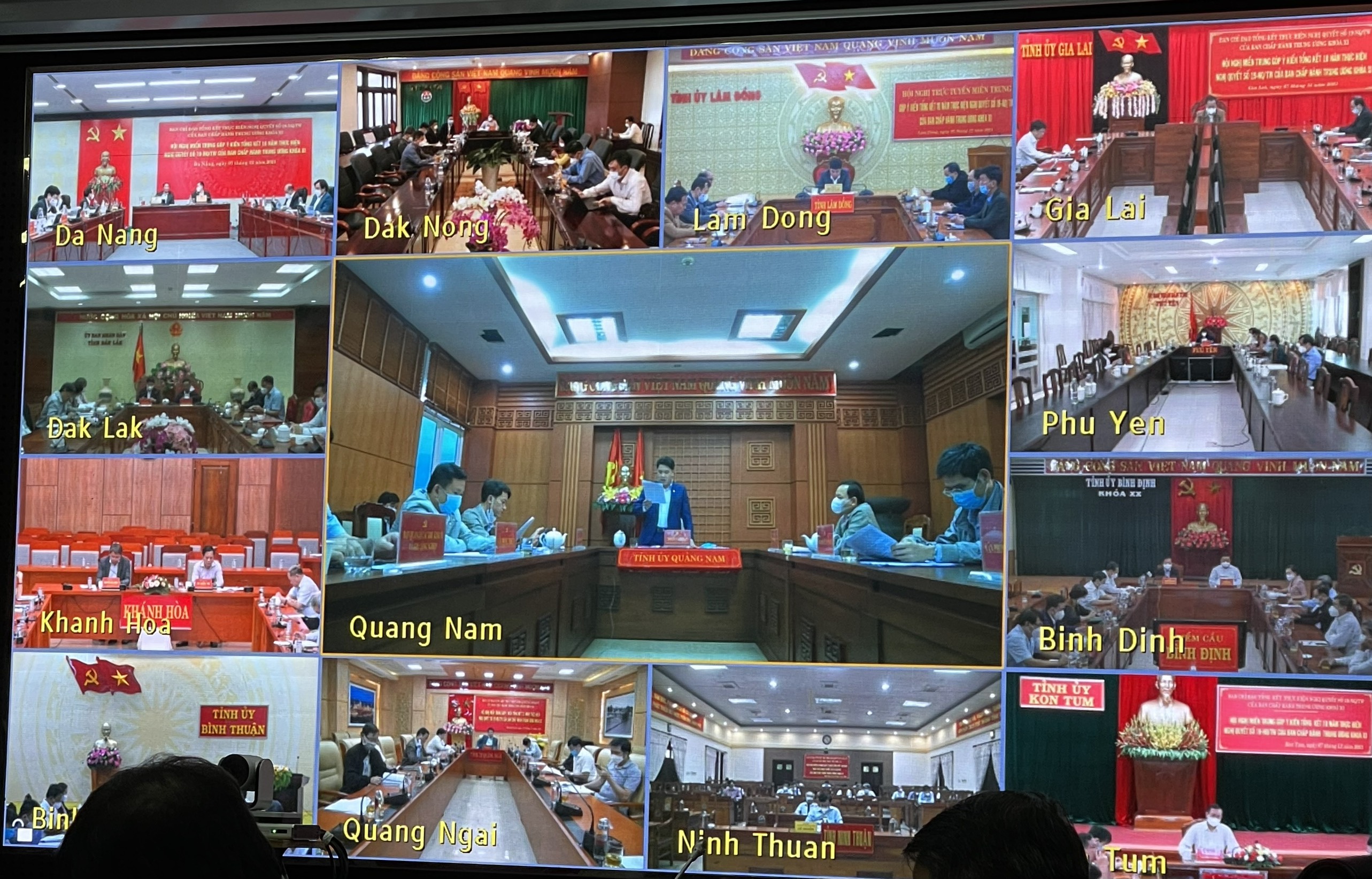 Các địa phương miền Trung đóng góp ý kiến tại điểm cầu