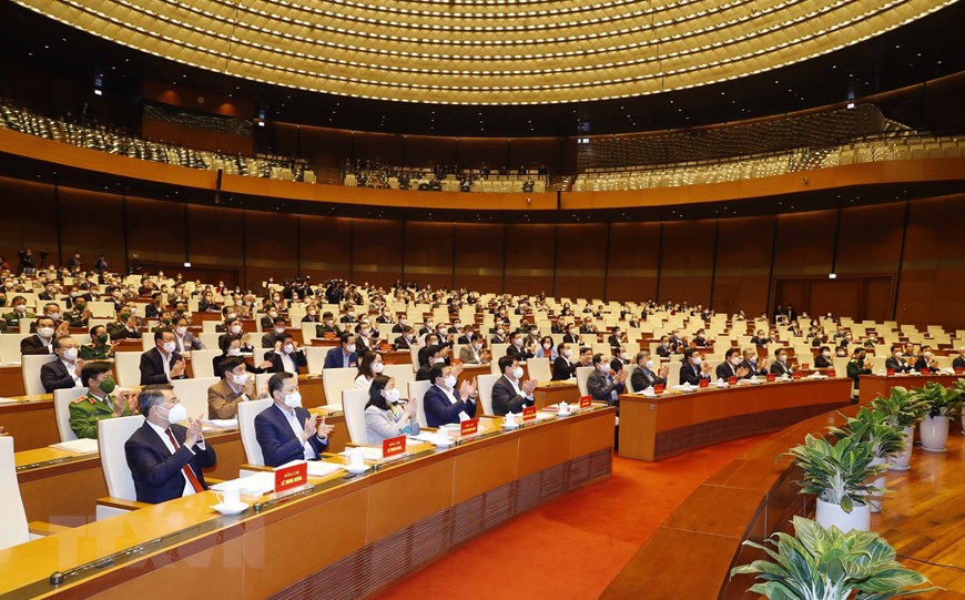 To&agrave;n cảnh Hội nghị tại điểm cầu Nh&agrave; Quốc hội - Ảnh:&nbsp;Quochoi.vn