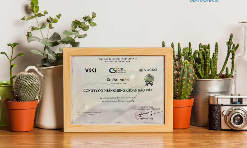 Đây cũng là năm thứ 4 liên tiếp Chứng khoán Bảo Việt tham gia Chương trình CSI và tiếp tục được vinh danh trong Top 100 Doanh nghiệp phát triển bền vững năm 2021.
