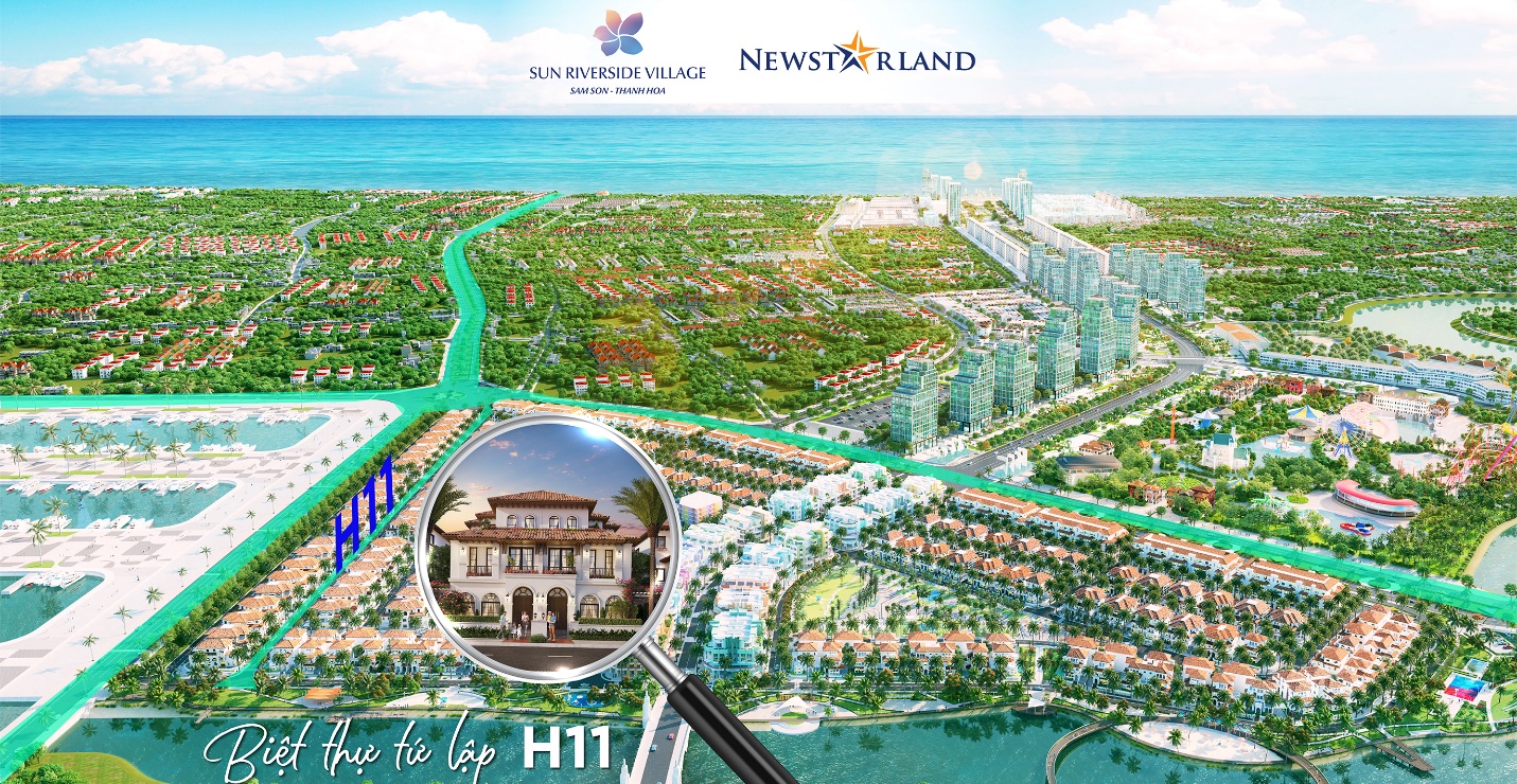 Biệt thự tứ lập H11 có lợi thế lớn về vị trí đầy tiềm năng.