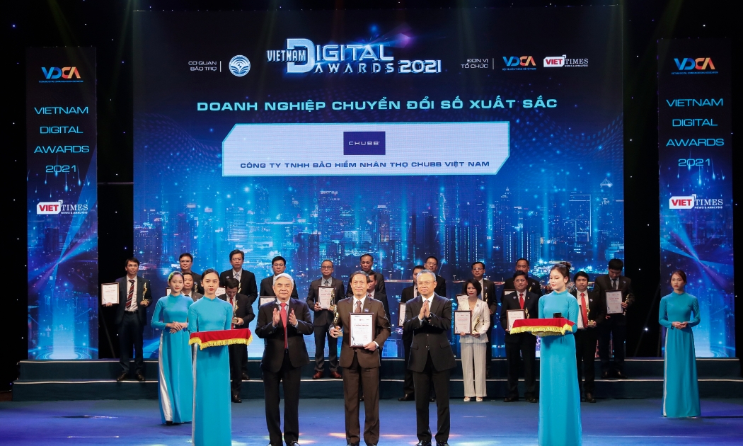 Chubb Life Việt Nam vinh dự nhận giải thưởng Doanh nghiệp chuyển đổi số xuất sắc 2021 do Hội Truyền thông số Việt Nam (VDCA) trao tặng.