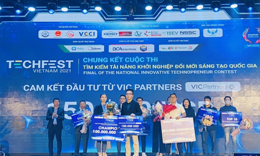 Các đội thi xuất sắc nhất Cuộc thi Tìm kiếm Tài năng Khởi nghiệp Đổi mới sáng tạo Quốc gia TECHFEST 2021.
