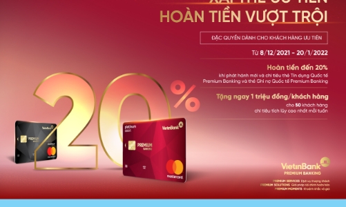 “Xài thẻ ưu tiên - Hoàn tiền vượt trội” cùng thẻ VietinBank Premium Banking