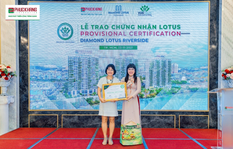 Diamond Lotus Riverside receives Lotus Provisional Certification from Vietnam Green Building Council
