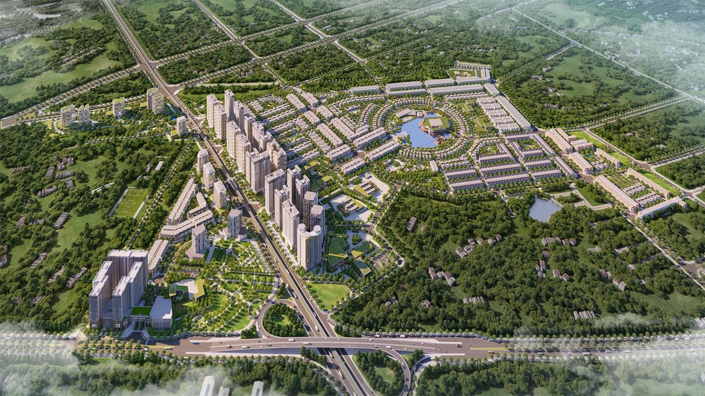Phối cảnh tổng thể khu đô thị Kim Chung - Di Trạch (Hinode Royal Park).