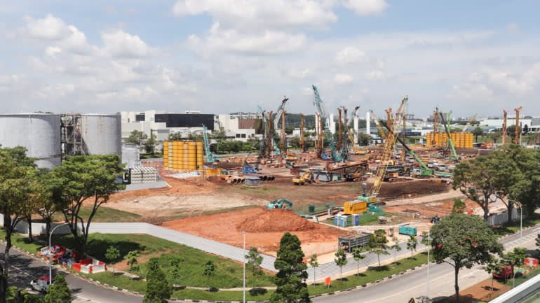 Hình ảnh thi công nhà máy tại Singapore của GlobalFoundries tại Singapore - Ảnh: YouTube của GlobalFoundries