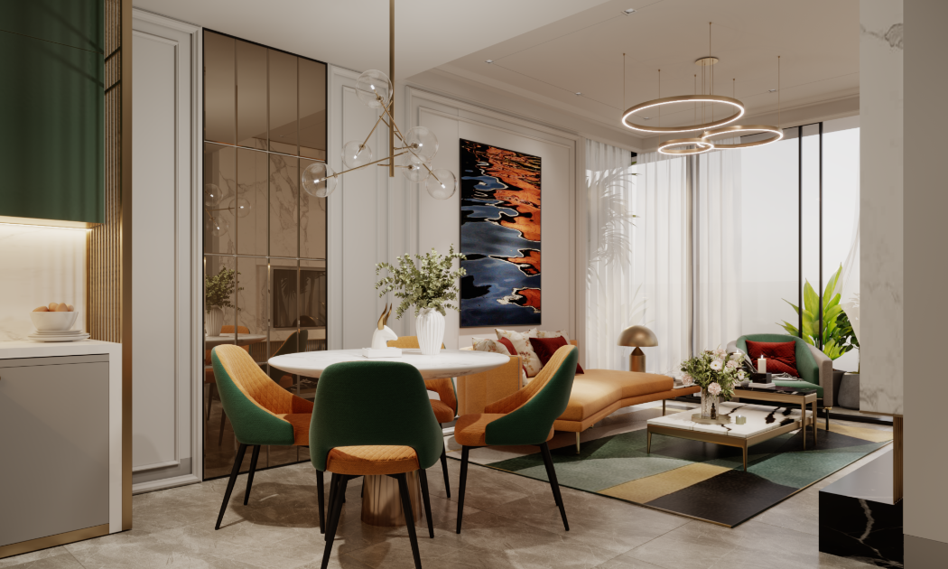 Không gian bên trong của căn hộ Vogue Condosuites.