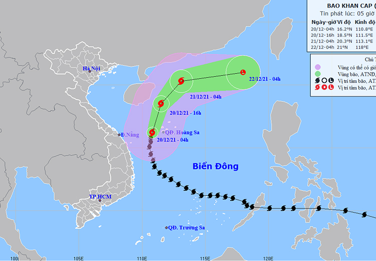 Đường đi phức tạp của bão số 9.