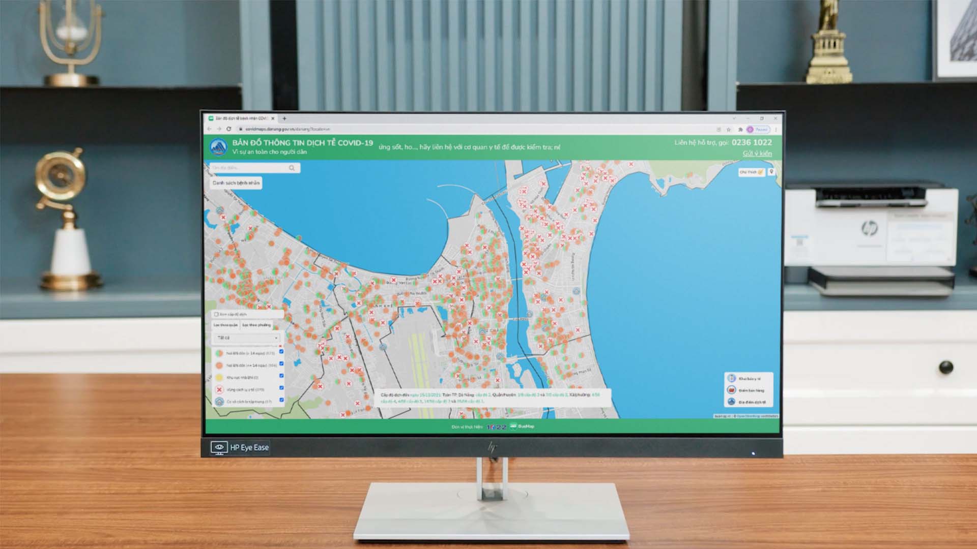 Màn hình HP giúp mở rộng không gian làm việc, bảo vệ mắt khi làm việc trong thời gian dài.