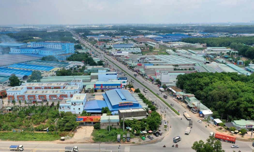 Các khu công nghiệp đang chiếm phần lớn diện tích, gây áp lực lên định hướng phát triển nhà ở tại Tân Uyên.