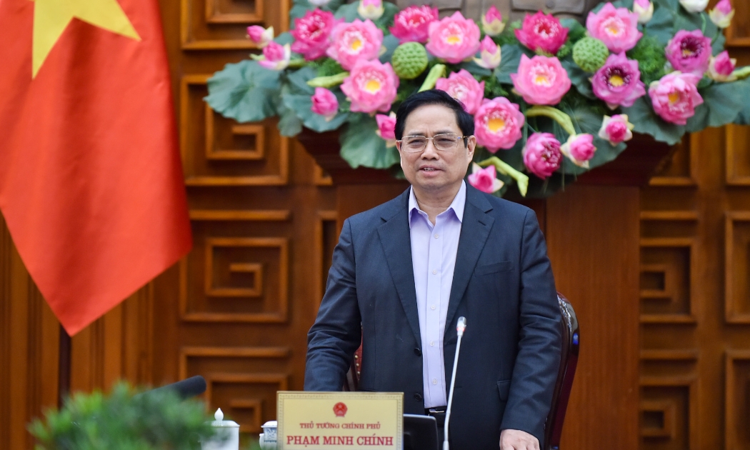 Thủ tướng Phạm Minh Chính tại buổi làm việc - Ảnh: VGP
