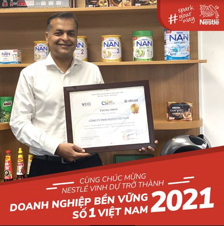 Nestl&eacute; Việt Nam được c&ocirc;ng nhận l&agrave; Doanh nghiệp Bền vững nhất năm 2021.