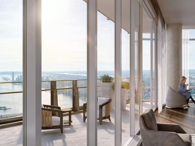 Căn penthouse t&ograve;a nh&agrave; 35 Hudson Yards đang được rao gi&aacute; 59 triệu USD, sở hữu tầm nh&igrave;n to&agrave;n cảnh s&ocirc;ng Hudson, C&ocirc;ng vi&ecirc;n Trung t&acirc;m (Central Park) v&agrave; khu t&agrave;i ch&iacute;nh Manhattan. Ảnh: Curbed.