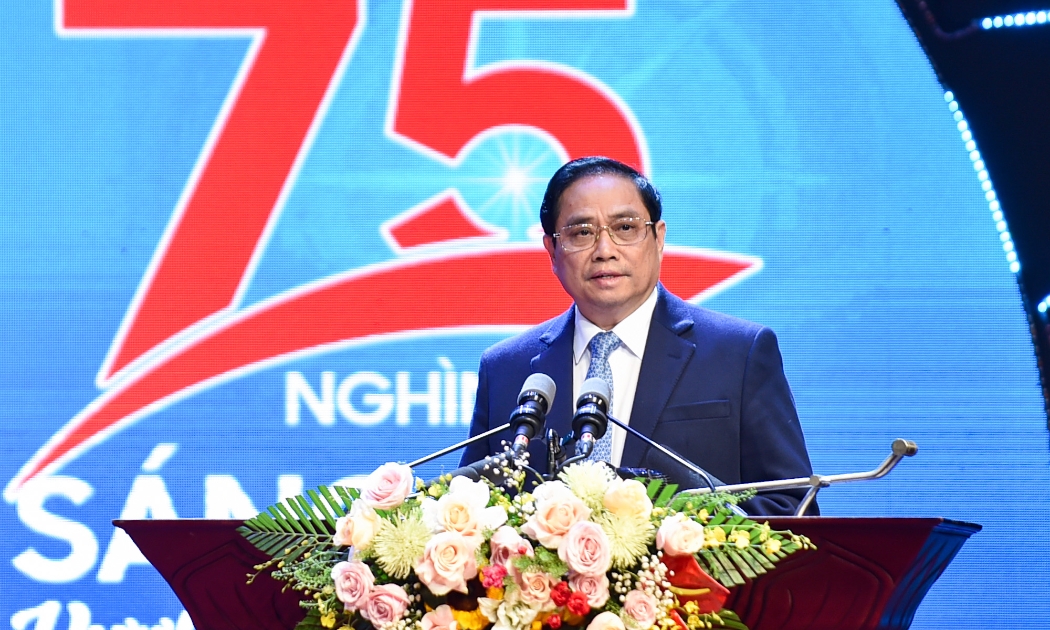 Thủ tướng Phạm Minh Chính phát biểu tại sự kiện - Ảnh: VGP