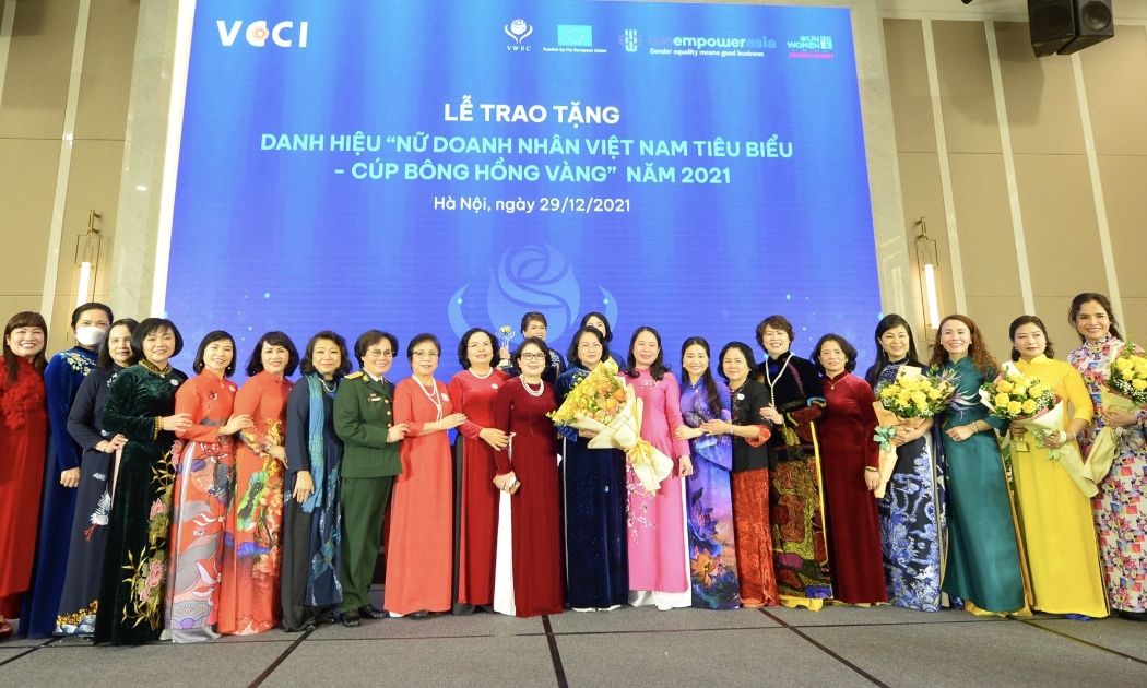 Các nữ lãnh đạo doanh nghiệp tại Hội nghị nữ lãnh đạo doanh nghiệp 2021.