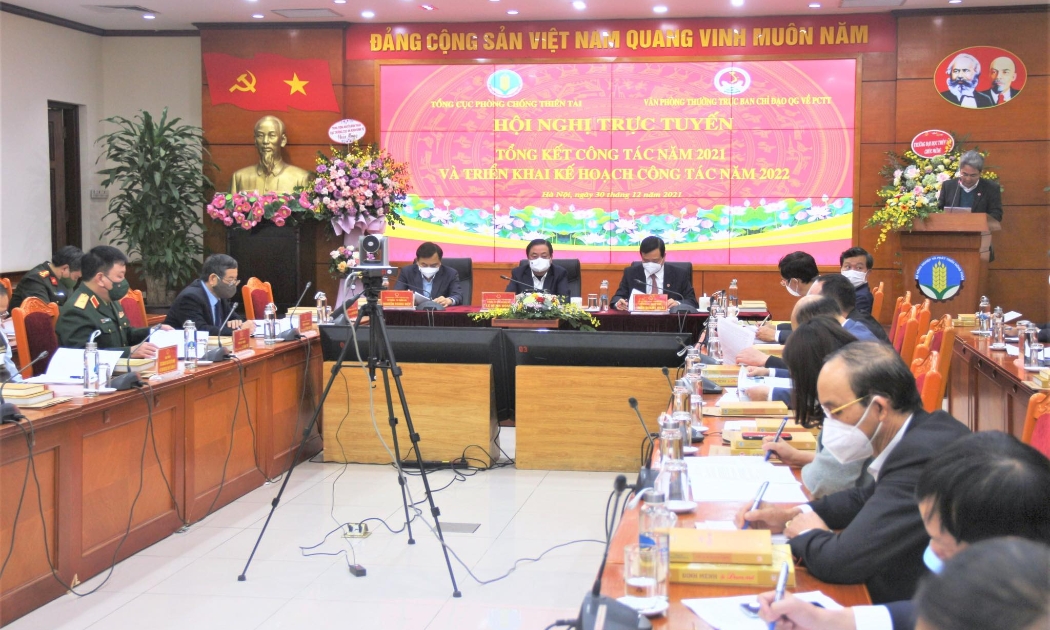 Hội nghị Tổng kết công tác Phòng, chống thiên tai, chiều 30/12/2021.