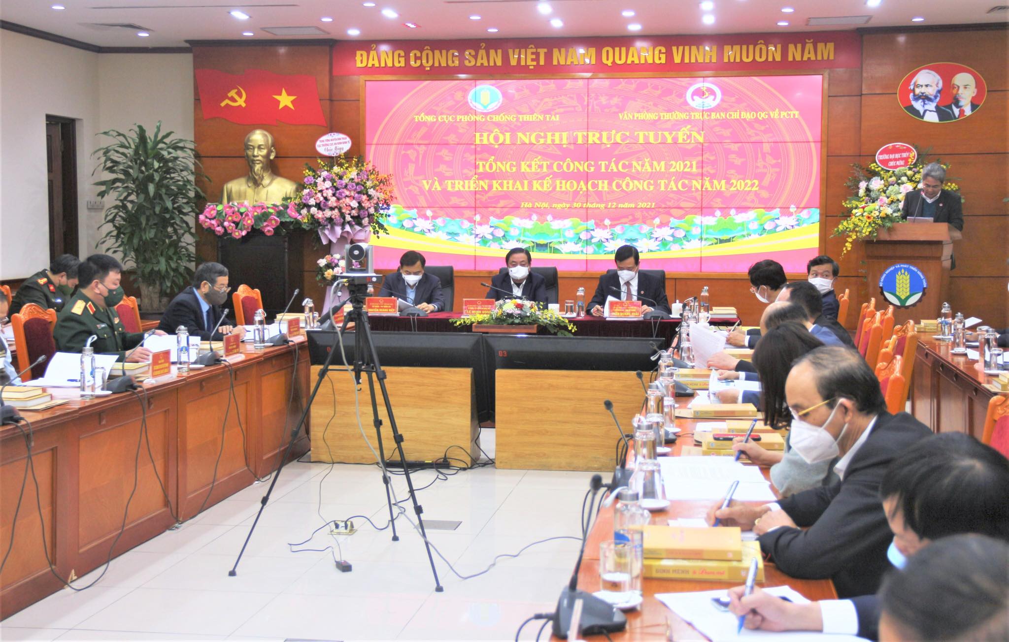 Hội nghị Tổng kết công tác Phòng, chống thiên tai, chiều 30/12/2021.