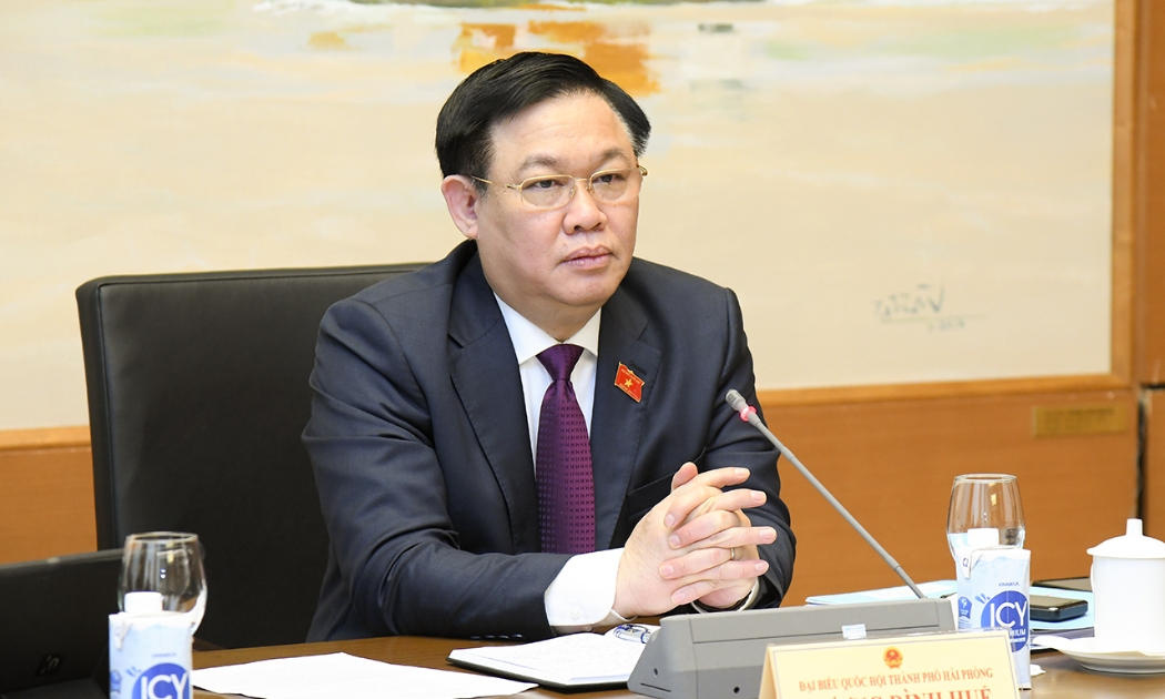 Chủ tịch Quốc hội Vương Đình Huệ phát biểu trong phiên thảo luận tổ chiều 4/1 - Ảnh: Quochoi.vn 