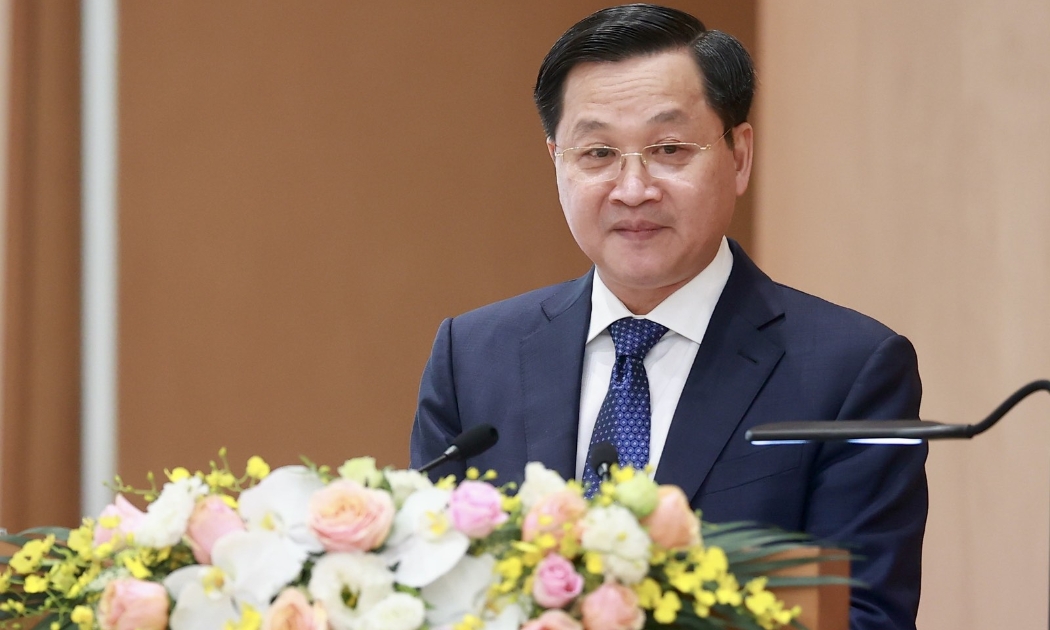 Phó Thủ tướng Chính phủ Lê Minh Khái phát biểu tại hội nghị - Ảnh: VGP