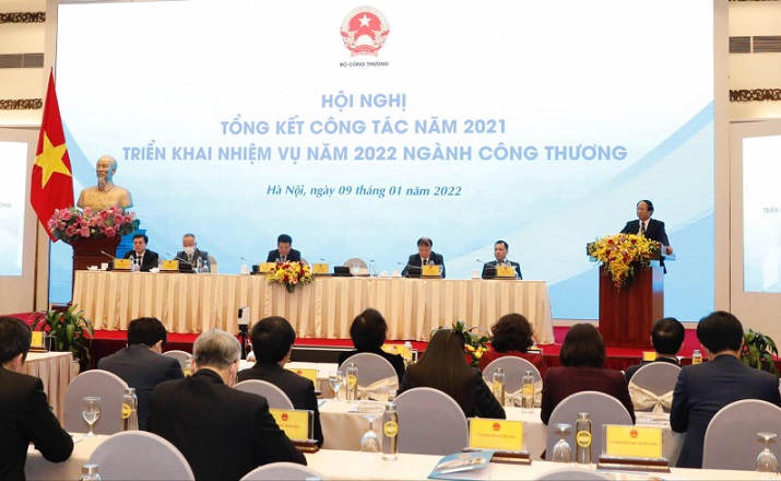 Hội nghị tổng kết ngành Công thương ngày 9/1/2022.