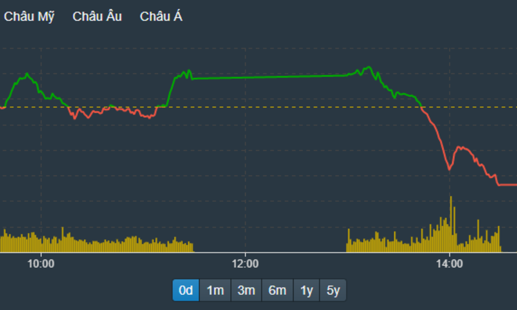 VN-Index lao dốc trong hỗn loạn buổi chiều.
