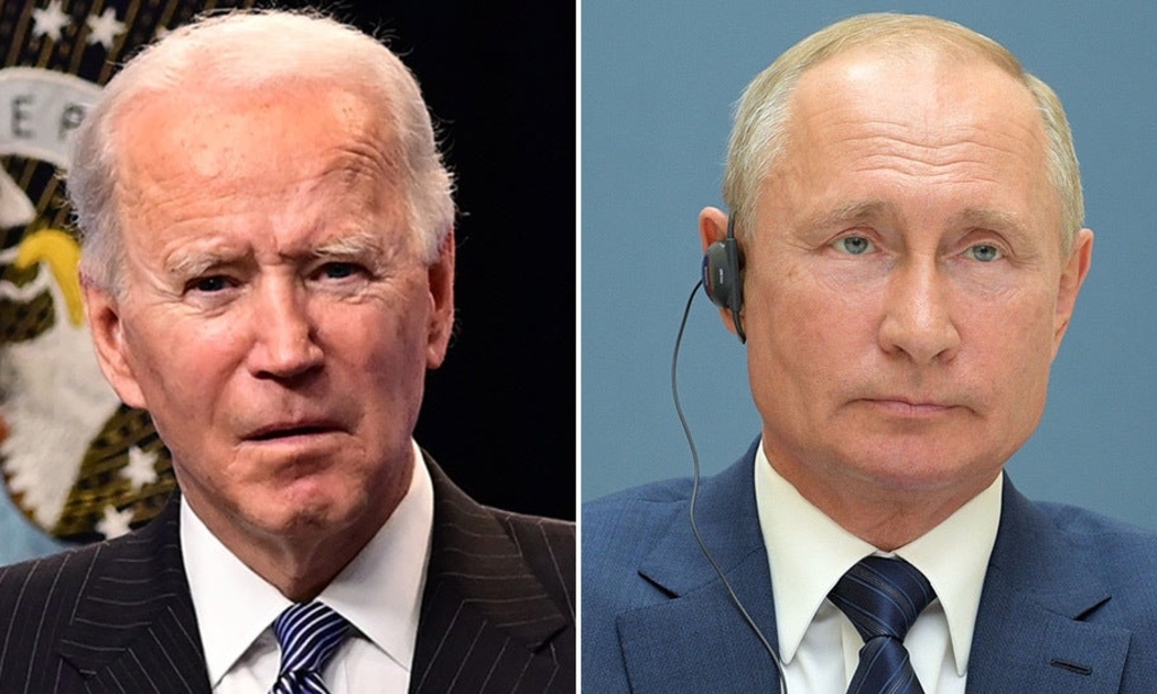 Tổng thống Mỹ Joe Biden (trái) và Tổng thống Nga Vladimir Putin.