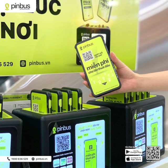 Hệ sinh thái Pin sạc Công nghệ Pinbus chính là dịch vụ cho thuê pin sạc 24/7 dành cho các thiết bị di động.