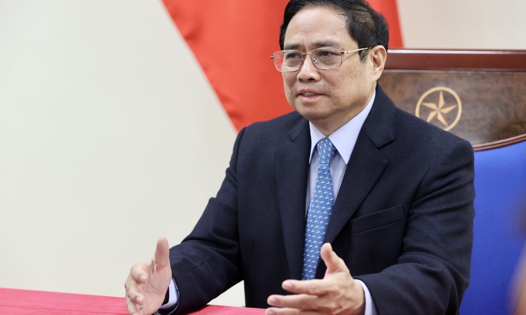 Thủ tướng Phạm Minh Chính tại cuộc điện đàm - Ảnh: VGP
