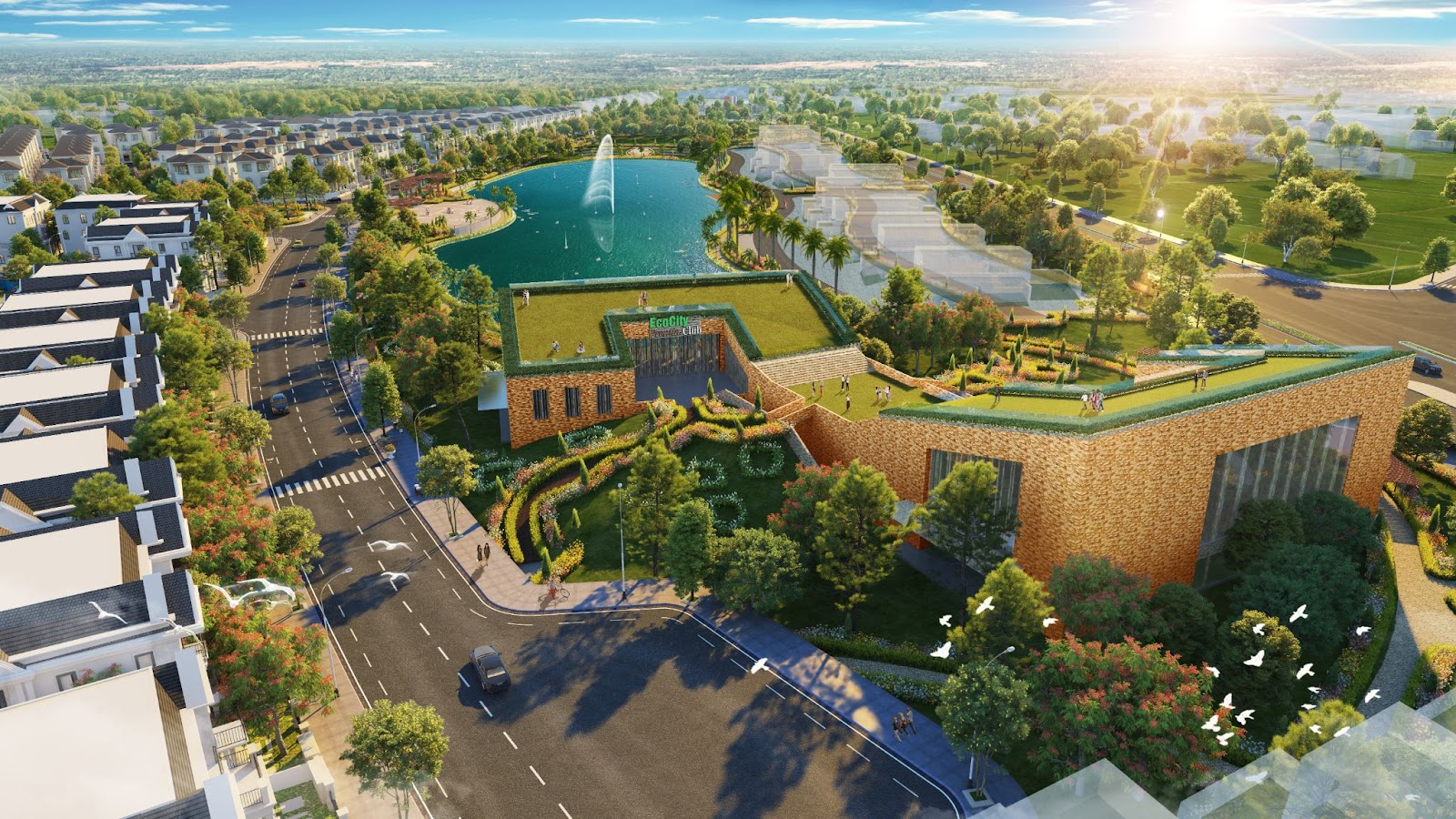 S&acirc;n tập Golf thời thượng c&ugrave;ng gần tiện &iacute;ch đẳng cấp b&ecirc;n c&ocirc;ng vi&ecirc;n hồ điều h&ograve;a 9,4ha.