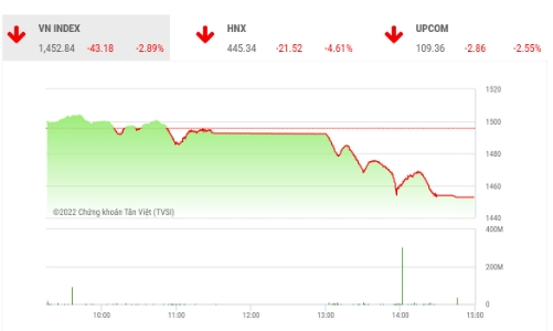 Công ty chứng khoán nhận định gì khi VN-Index bốc hơi hơn 43 điểm?