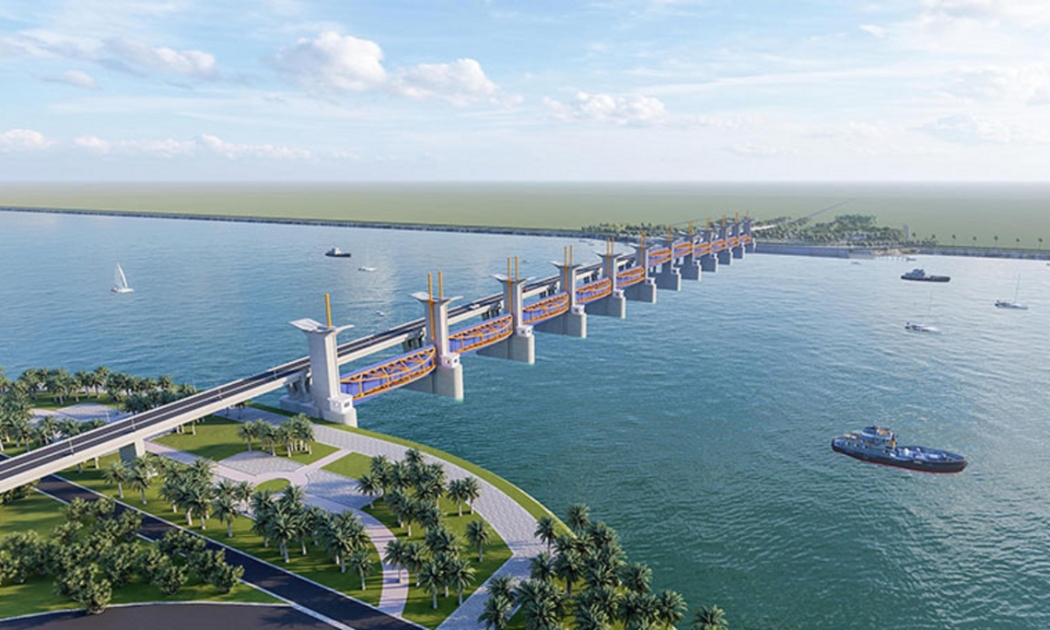 Công trình Cống Cái lớn - Cái bé Kiên Giang hoàn thành năm 2021.