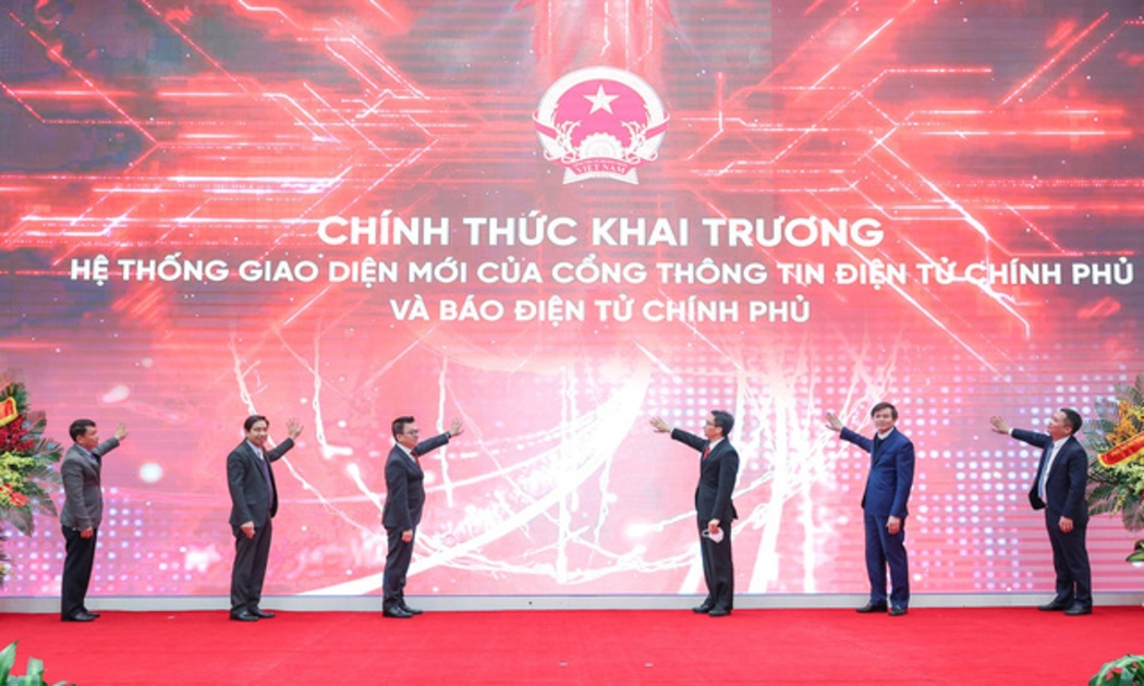 Nghi lễ chính thức khai trương Hệ thống giao diện mới của Cổng Thông tin điện tử Chính phủ và Báo Điện tử Chính phủ - Ảnh: VGP/Nhật Bắc