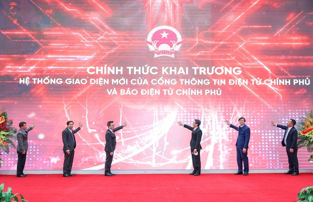 Nghi lễ chính thức khai trương Hệ thống giao diện mới của Cổng Thông tin điện tử Chính phủ và Báo Điện tử Chính phủ - Ảnh: VGP/Nhật Bắc