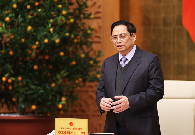 Thủ tướng Phạm Minh Chính phát biểu tại phiên họp - Ảnh: VGP
